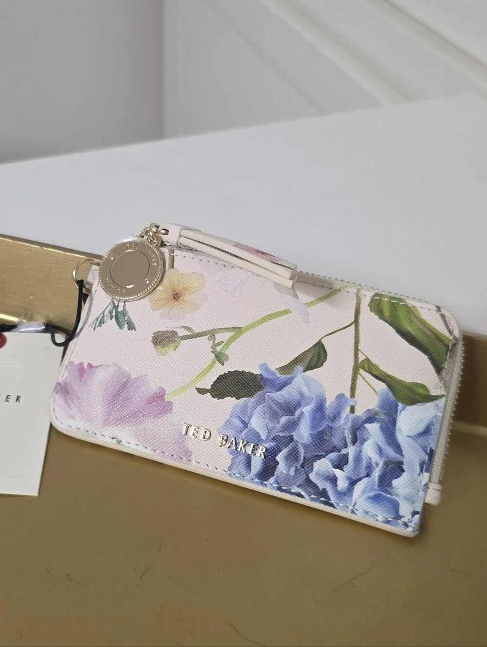 Ted Baker Floral Zip-Around Wallet with Gold Charm